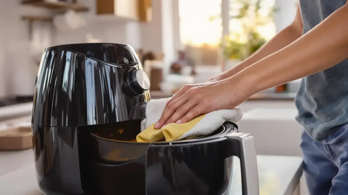 Met deze techniek reinig je eenvoudig je airfryer in minder dan 2 minuten voor een perfect resultaat