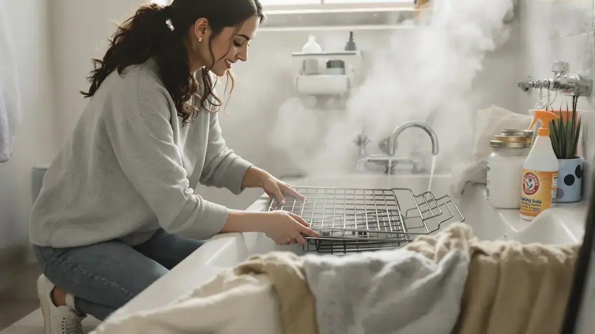 Deze badkamertruc maakt je ovenroosters in 30 minuten vlekkeloos, zonder te schrobben of agressieve schoonmaakmiddelen te gebruiken