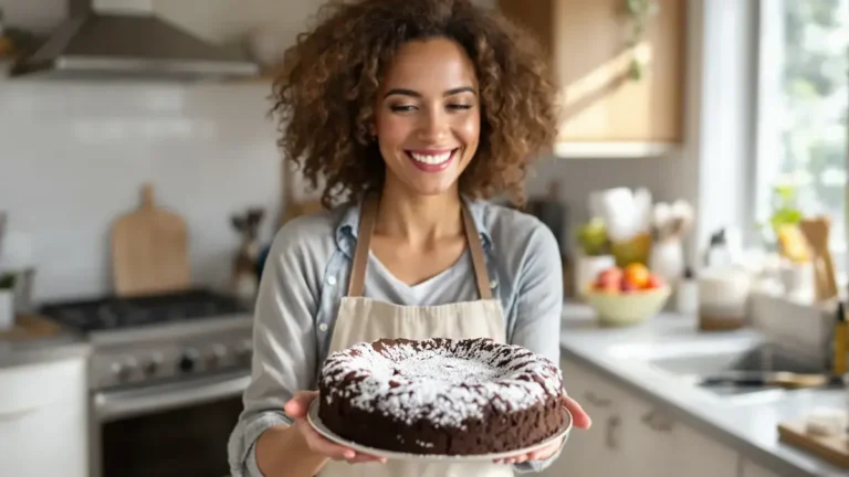 Deze smeuïge chocoladecake zonder vet is snel en gemakkelijk te maken
