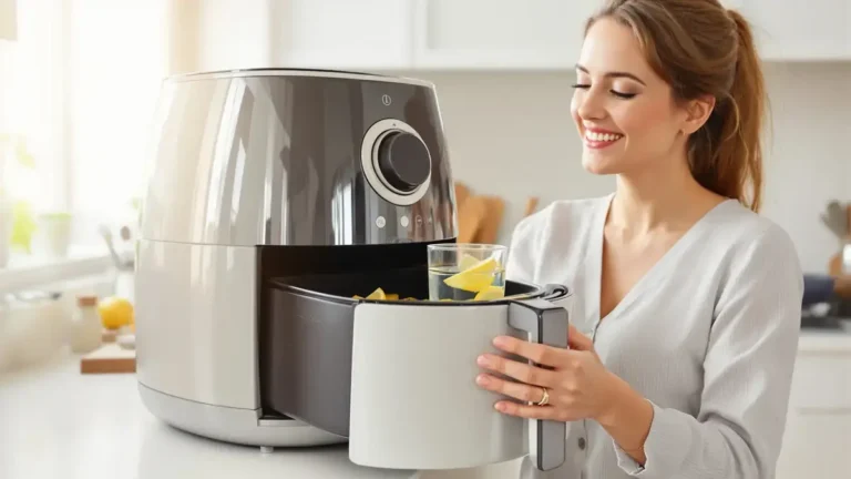 Deze eenvoudige truc maakt het schoonmaken van je airfryer makkelijker met slechts een glas water