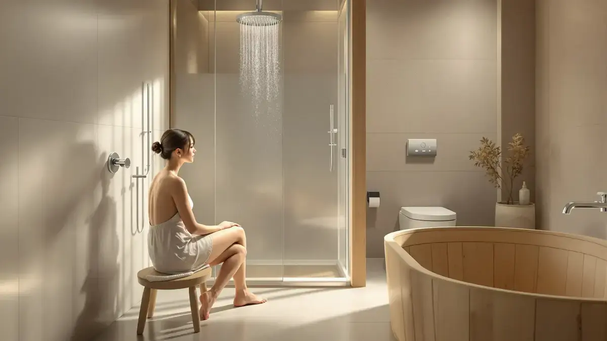 De Japanse badkamer zou in 2026 onze interieurs kunnen veranderen en de inloopdouche naar het verleden verwijzen
