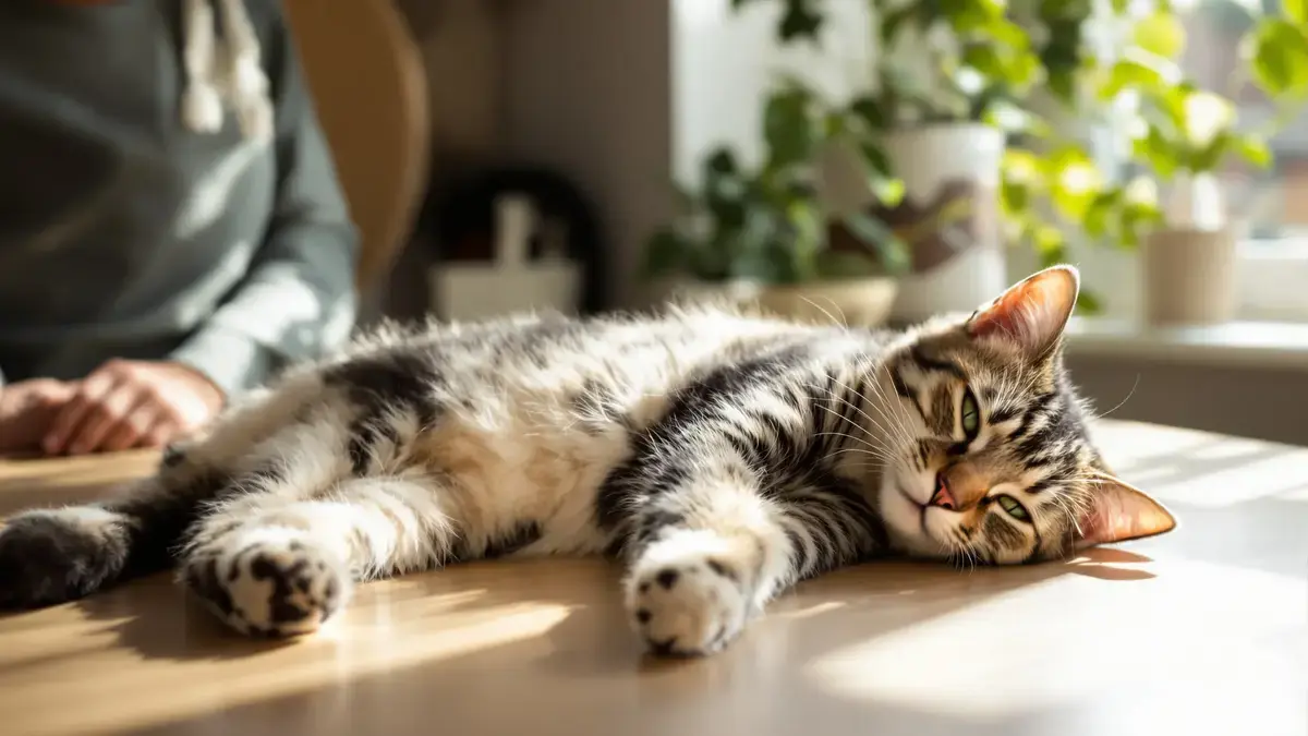 Als uw kat vaak op zijn linkerzij slaapt is daar een interessante reden voor die te maken heeft met zijn oud gedrag