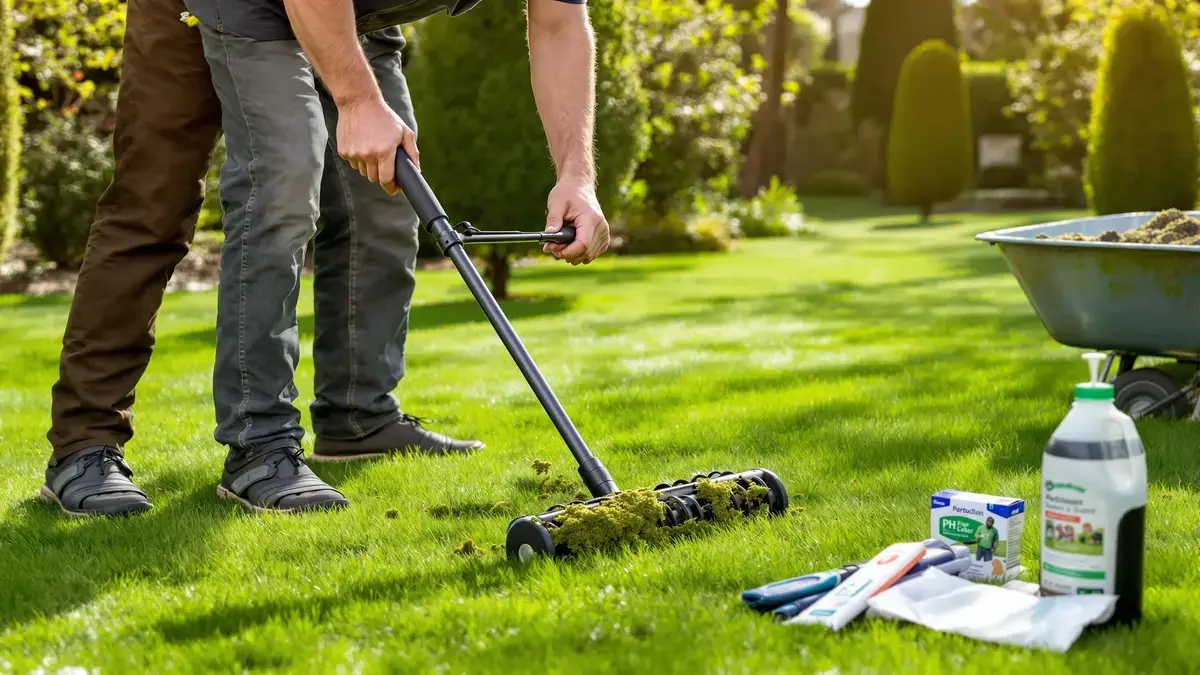 Neem deze eenvoudige stappen om voor de lente het mos op uw gazon te verminderen