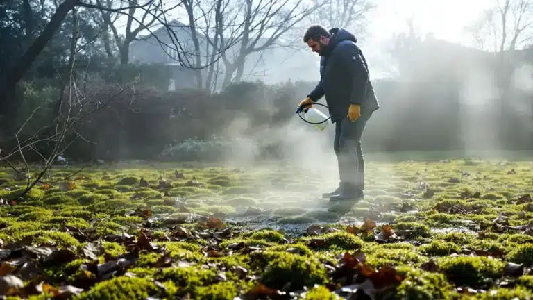 Het winterse besproeien van het gazon met dit reinigingsmiddel vernietigt het mos maar brengt onverwachte gevolgen met zich mee
