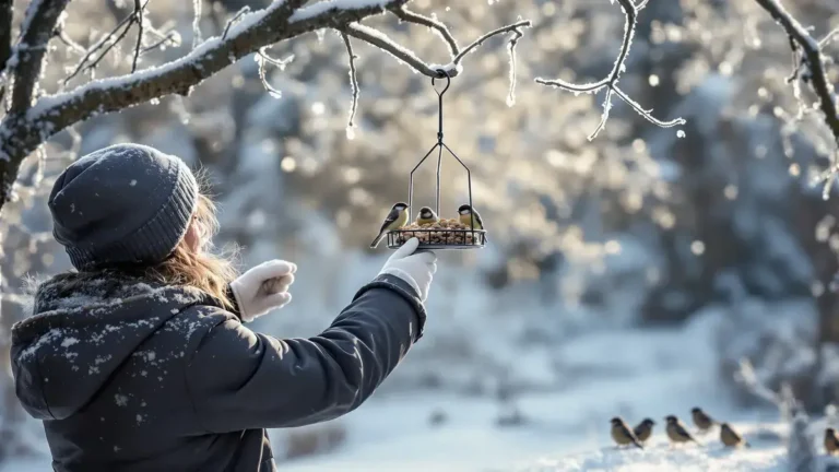 Deze eenvoudige handeling met een kleerhanger kan vogels echt helpen de kou te overleven