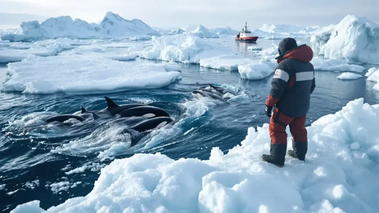 Volgens experts: de nadering van orka’s bij kwetsbare ijsbergen verstoort niet alleen het ecosysteem, maar verhoogt ook het risico op maritieme ongevallen