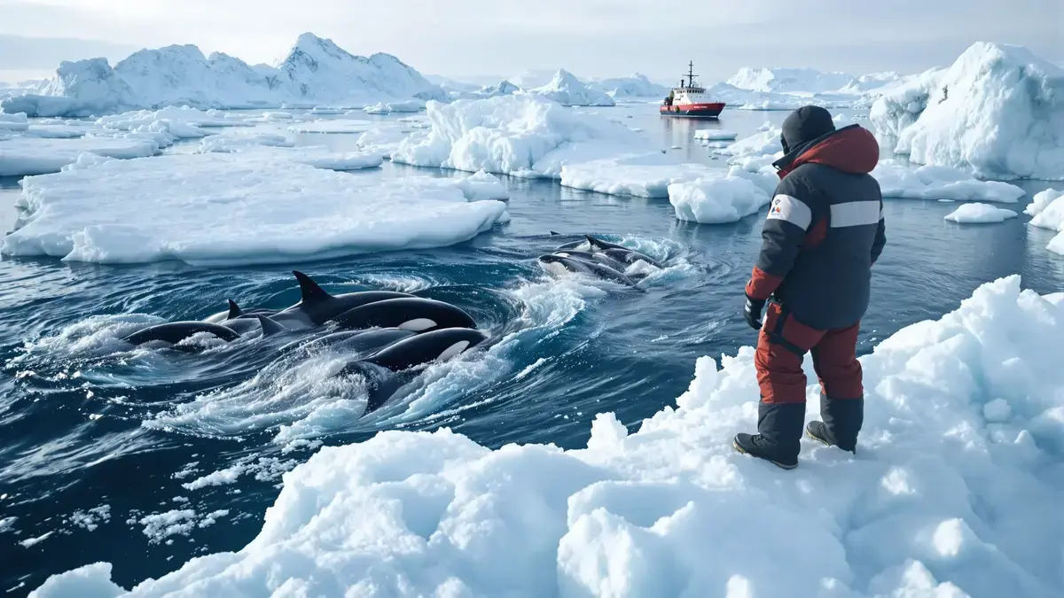 Volgens experts: de nadering van orka’s bij kwetsbare ijsbergen verstoort niet alleen het ecosysteem, maar verhoogt ook het risico op maritieme ongevallen
