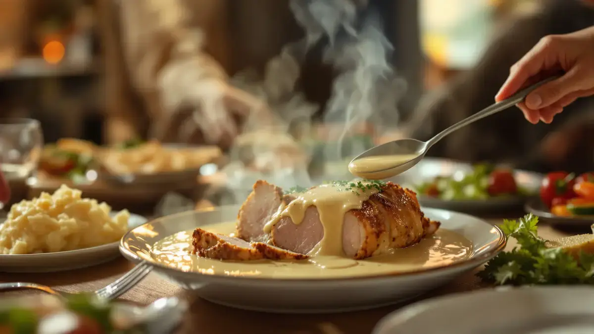 Dit varkensgebraad gegaard in melk is zo mals dat je het met een lepel kunt eten